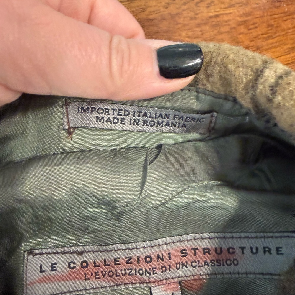 Vintage Le Collezioni Structure men's wool plaid jacket shirt brown tan red M - Picture 6 of 12